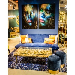 Mesa de Centro Gold Flowers 120x60cm