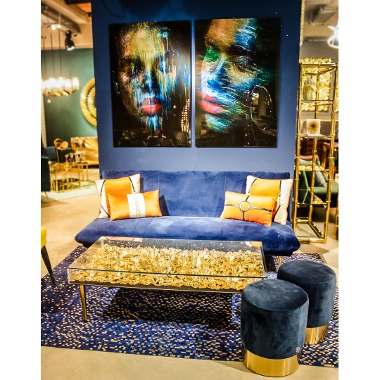 Mesa de Centro Gold Flowers 120x60cm