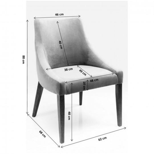 Cadeira Mode em veludo Azul Cadeira Mode em veludo Azul