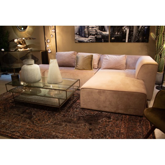 Sofá Infinity em veludo Taupe c/chaise à dir. Sofá Infinity em veludo Taupe c/chaise à dir.