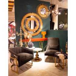 Espelho Solare Dourado Ø132cm