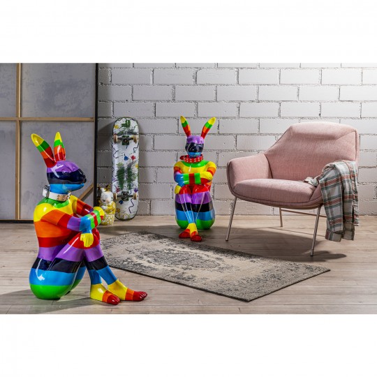Objeto Decorativo Sitting Rabbit Rainbow 80cm