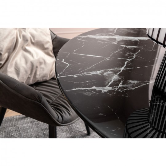 Mesa Solo Marble Preto Ø 110cm