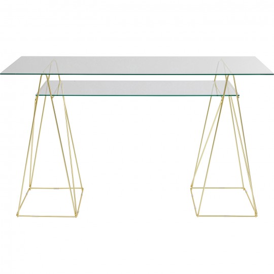 Table Polar Brass Matt 8mm Tempered Glass