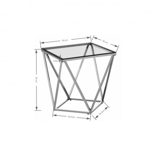 Table d appoint Cristallo 50x50cm