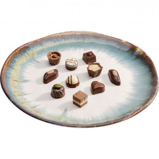 Assiette Organic blanc-bleu Ø26