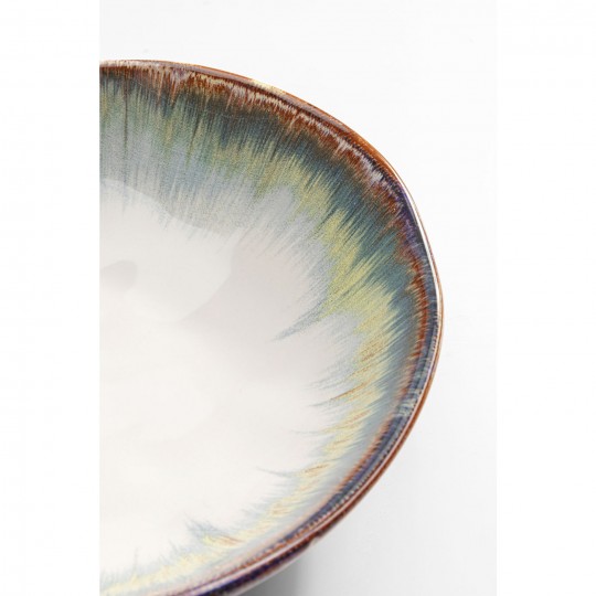 Assiette creuse Organic blanc-bleu Ø20