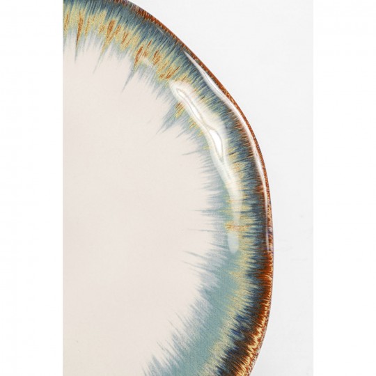 Assiette Organic blanc-bleu Ø20