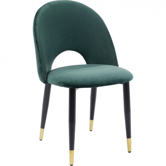Chaise Iris velours vert