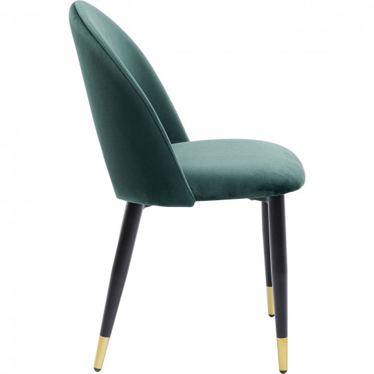 Chaise Iris velours vert