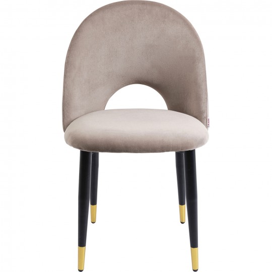 Chaise Iris velours taupe (2/set)