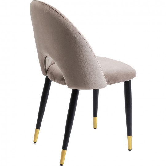 Chaise Iris velours taupe (2/set)