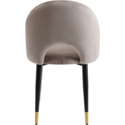 Chaise Iris velours taupe (2/set)