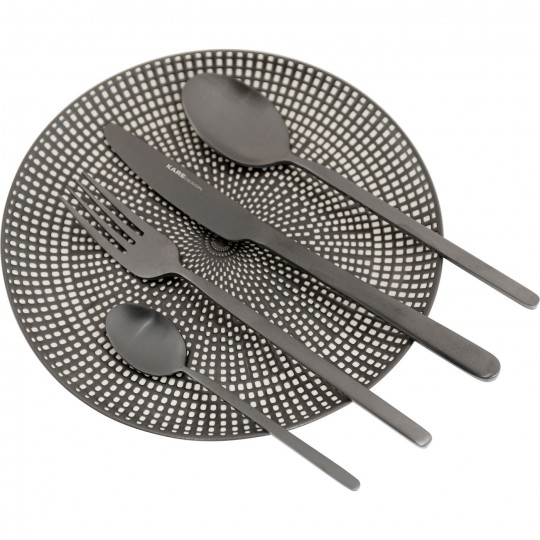 Couverts Gloria noir (16-pcs)