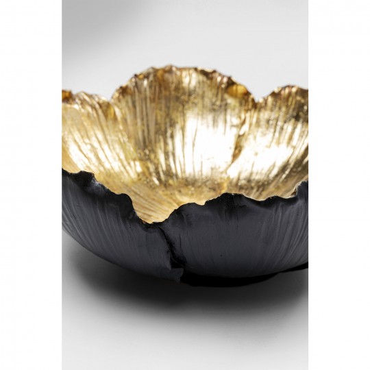 Taça Decorativa Flower Bloom Preto Dourado Ø25