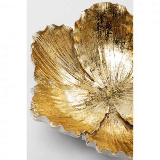 Taça Decorativa Flower Bloom Creme Dourado Ø25