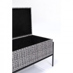 Banquette Buttons Storage noir-blanc PM