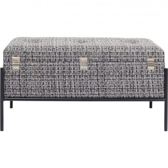Banquette Buttons Storage noir-blanc PM