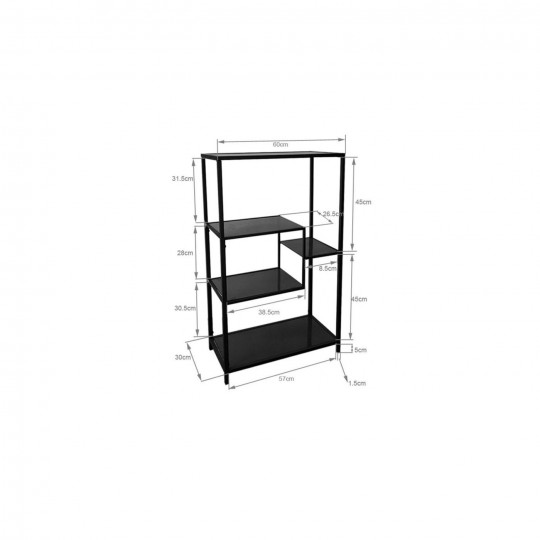 Estante Loft Preto 100x60cm