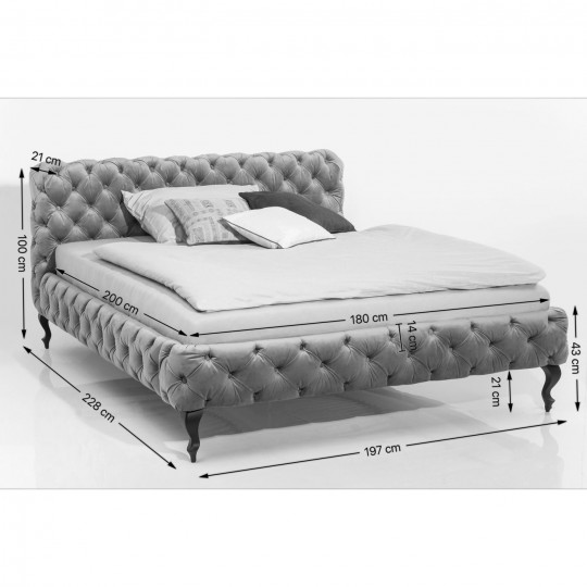 Cama Desire Velvet Ecru 180x200cm