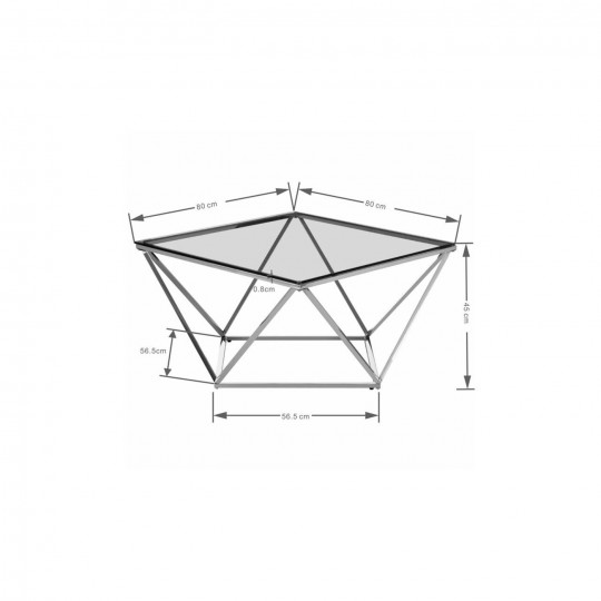 Mesa de centro Cristallo Black 80x80cm