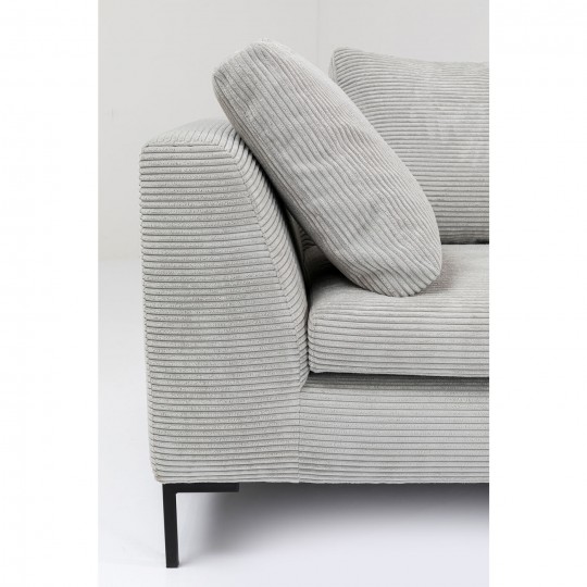 Corner Sofa Gianni Cord Grey Right