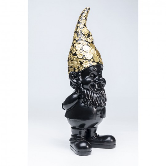 Peça decorativa Gnome Standing Black Gold 60cm