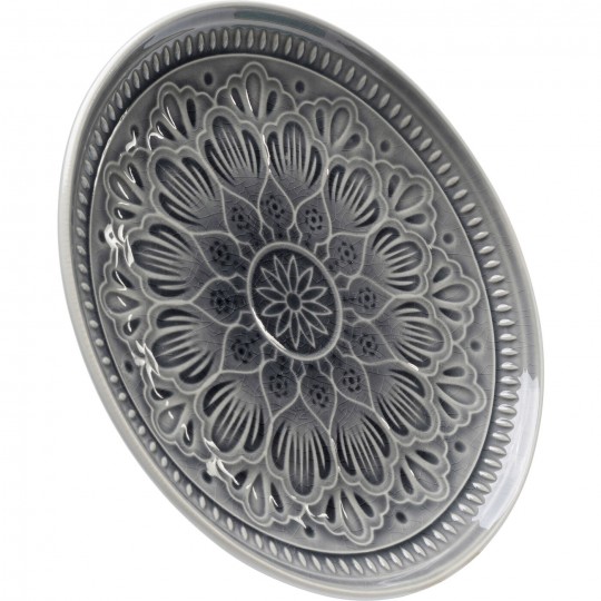 Assiette Sicilia Mandala gris Ø21