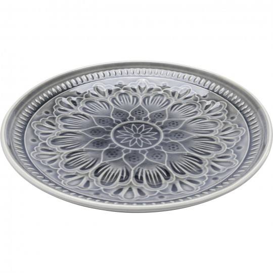 Assiette Sicilia Mandala gris Ø21
