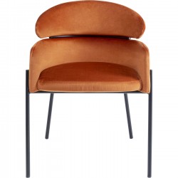 Chaise a./acc. Alexia velours orange