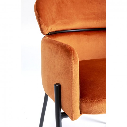 Chaise a./acc. Alexia velours orange