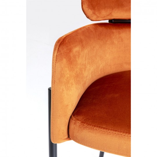 Chaise a./acc. Alexia velours orange