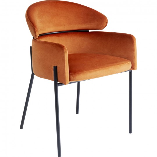 Chaise a./acc. Alexia velours orange