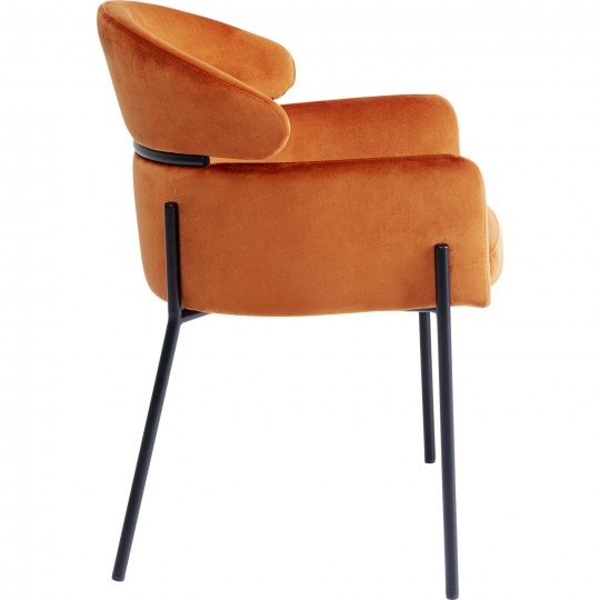 Chaise a./acc. Alexia velours orange