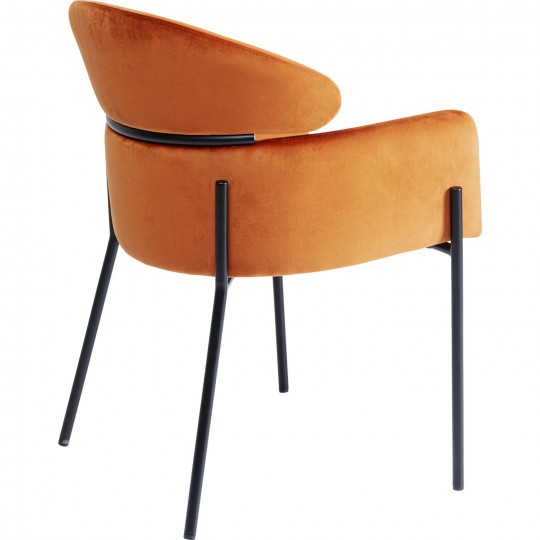 Chaise a./acc. Alexia velours orange