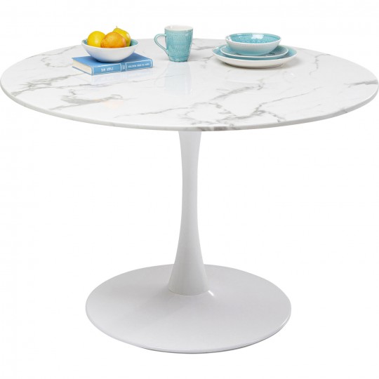 Table Veneto marbre blanc Ø110cm