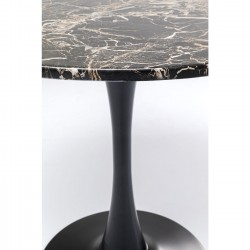 Table Schickeria look marbre noir Ø80cm