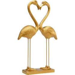 Figurine déco Flamingo Love doré 63cm