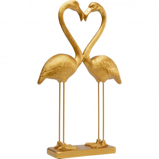 Figurine déco Flamingo Love doré 63cm