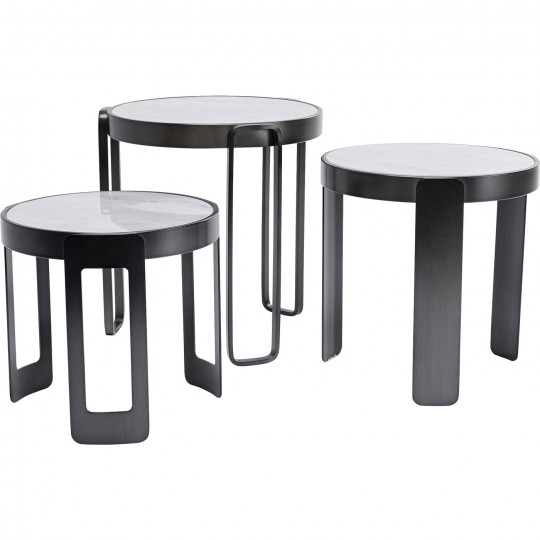 Mesa de centro Perelli Preto (conjunto de 3) Mesa de centro Perelli Preto (conjunto de 3)