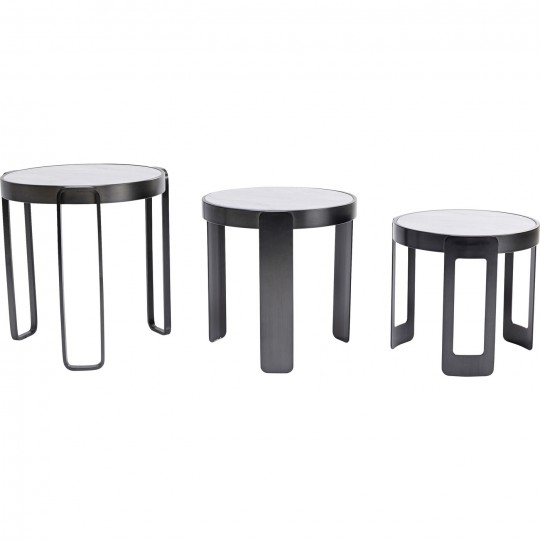 Mesa de centro Perelli Preto (conjunto de 3) Mesa de centro Perelli Preto (conjunto de 3)