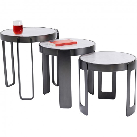 Mesa de centro Perelli Preto (conjunto de 3) Mesa de centro Perelli Preto (conjunto de 3)
