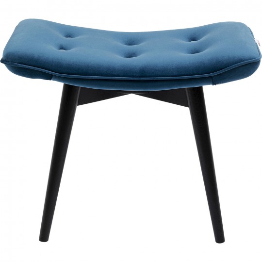 Tabouret Black Vicky velours bleu pétrole