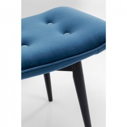 Tabouret Black Vicky velours bleu pétrole
