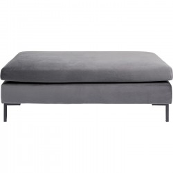 Tabouret Gianni velours gris noir